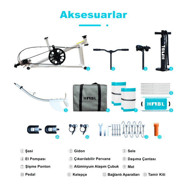 Habl Şişme Deniz Bisikleti - Water Bike - Görsel 3