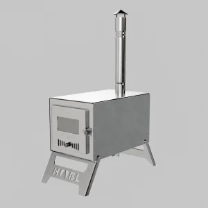 Galvaniz Kamp & Çadır Sobası Mat galvaniz yüzeyli, pratik ve hafif kamp çadır sobası.